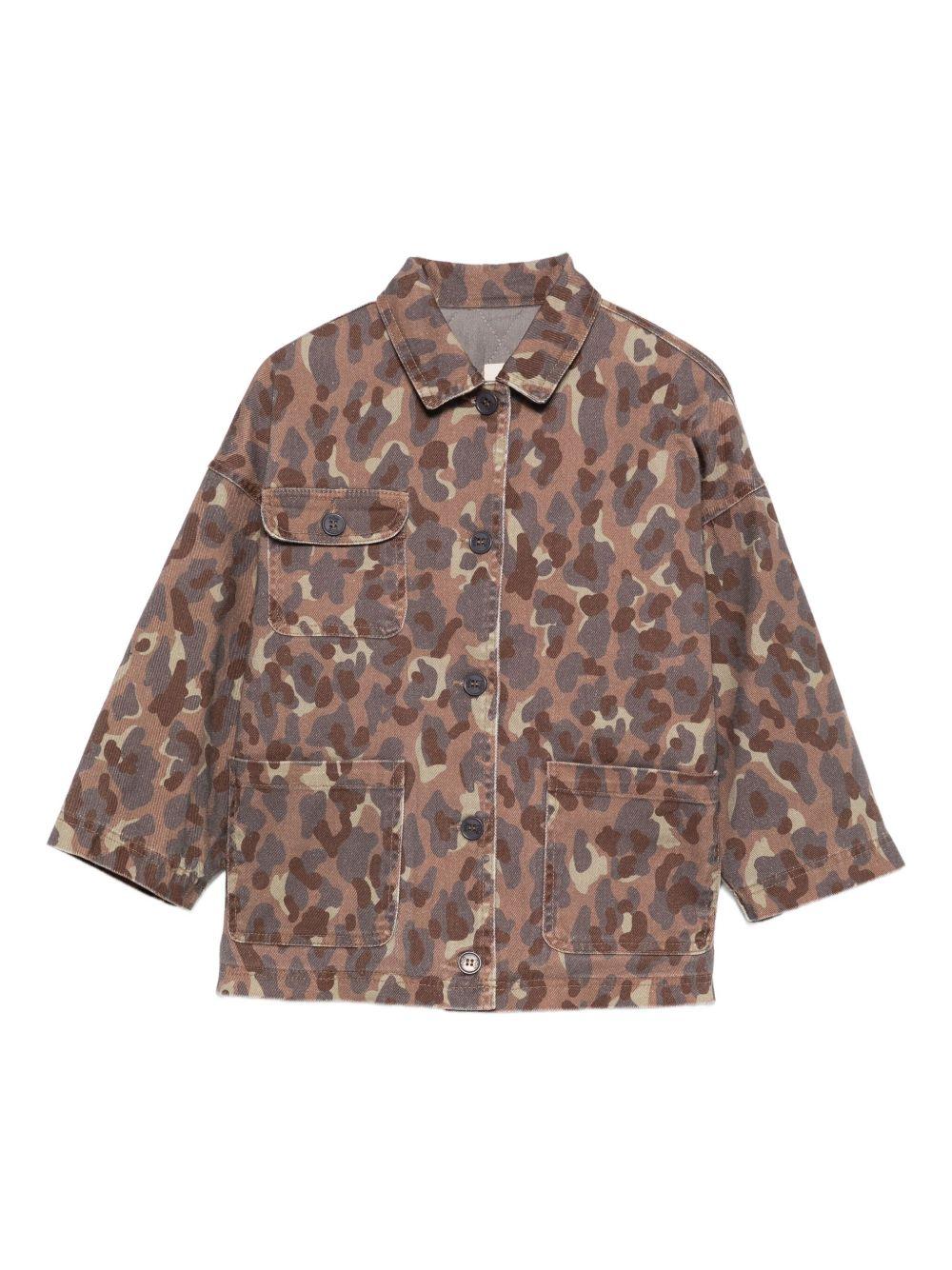 Giacca per bambino Douuod Kids marrone coon stampa camouflage DX2Q27 Z3401 334MC DOUUOD 