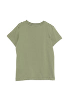 T-shirt per bambini Moschino Kids verde con logo a spirale sul davanti HXM058LAA02 30037 MOSCHINO KIDS 