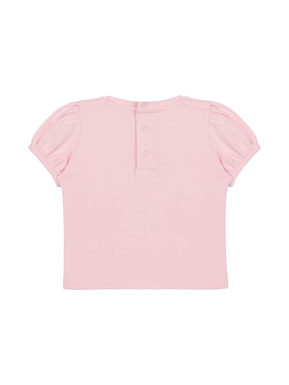 T-shirt Teddy Bear per neonato Moschino Kids rosa con girocollo MIM02BLBA10 50209 MOSCHINO KIDS 