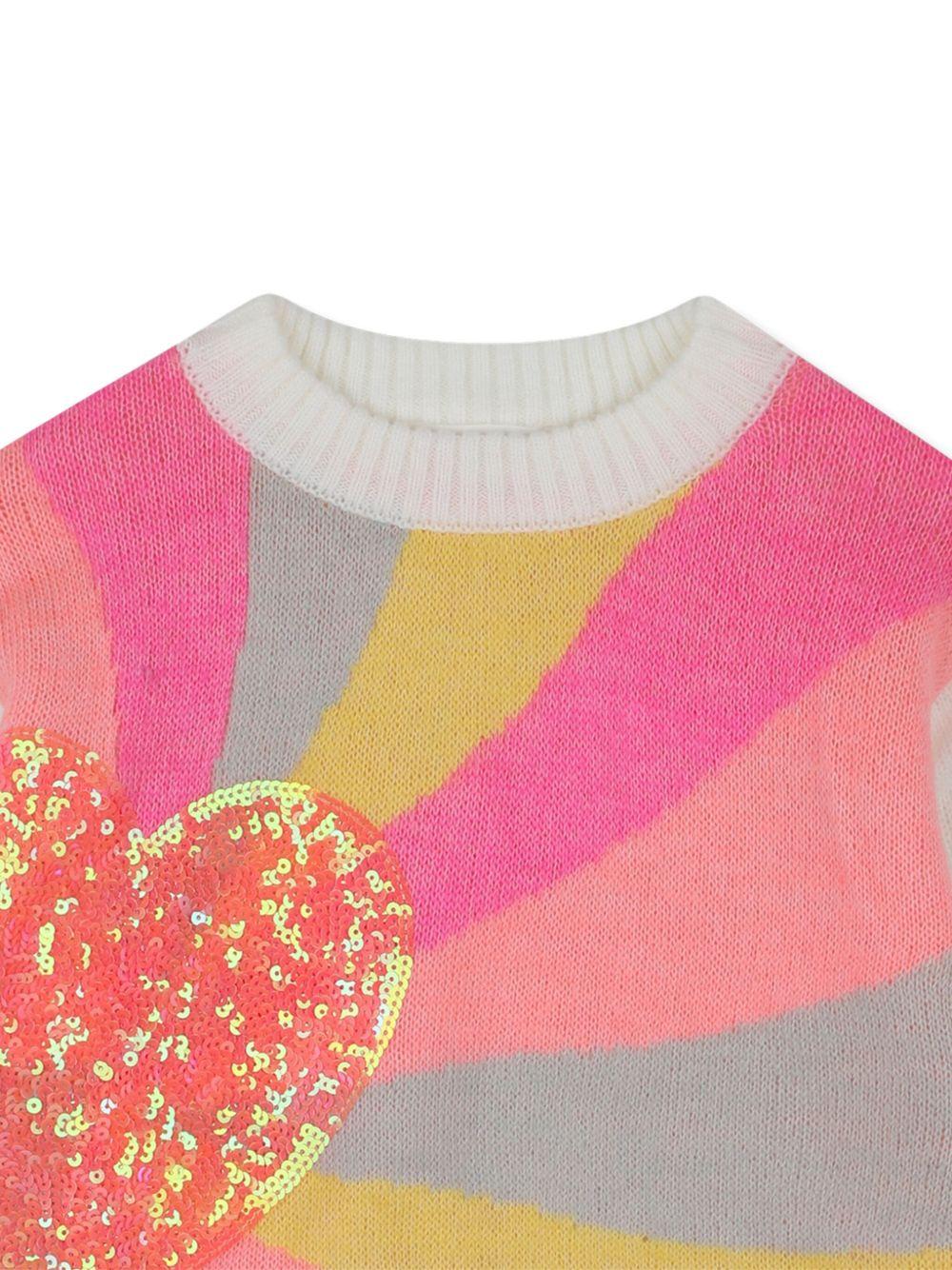 Maglione per bambina Billieblush bianco con design multicolore U21379 121 BILLIEBLUSH 