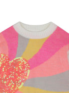 Maglione per bambina Billieblush bianco con design multicolore U21379 121 BILLIEBLUSH 