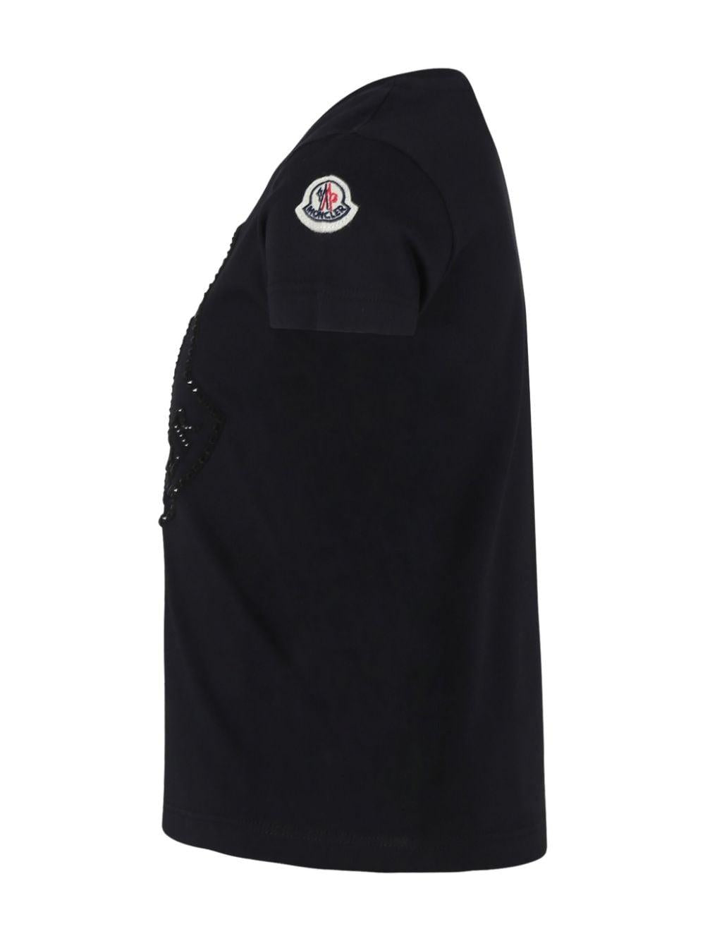 T-shirt con logo per bambina Moncler Enfant nero con girocollo J29548C00012 83907 999 MONCLER ENFANT 
