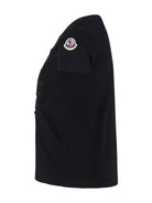 T-shirt con logo per bambina Moncler Enfant nero con girocollo J29548C00012 83907 999 MONCLER ENFANT 