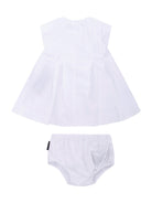 Abito per neonata Balmain Kids bianco con bottoni dorati BY1131 P0562 100 BALMAIN KIDS 