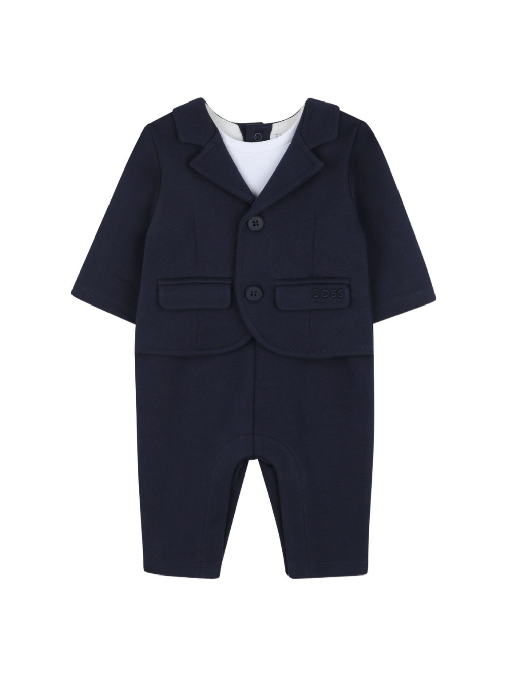 Tutina per neonato Boss Kids blu con modello blazer con bottoni J52699 849 BOSS KIDS 