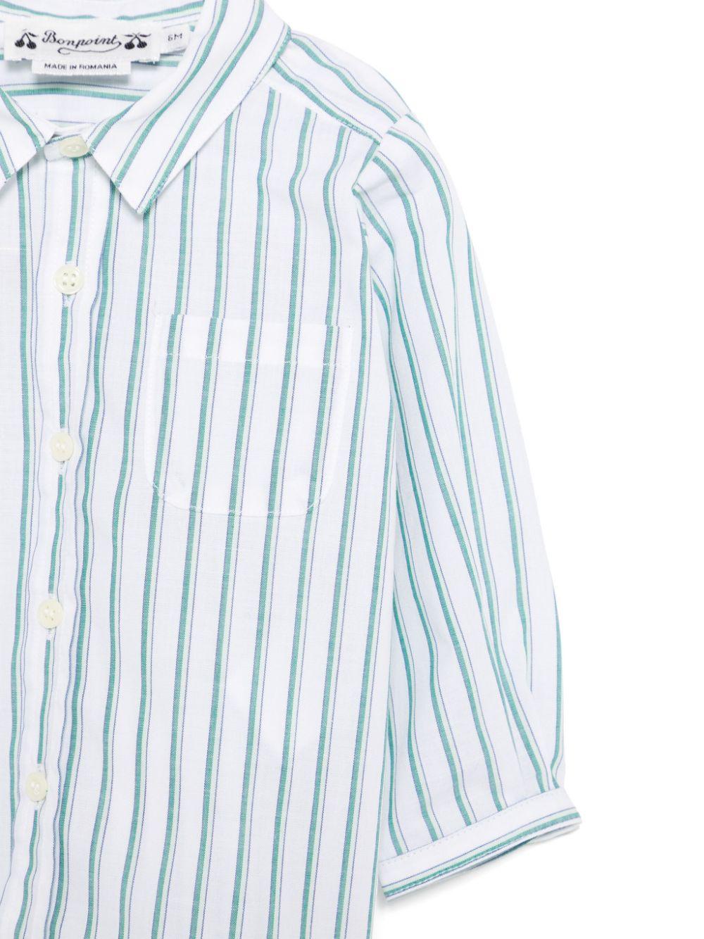 Camicia a righe per neonato Bonpoint bianco con colletto classico S05YSHW00001 247D BONPOINT 