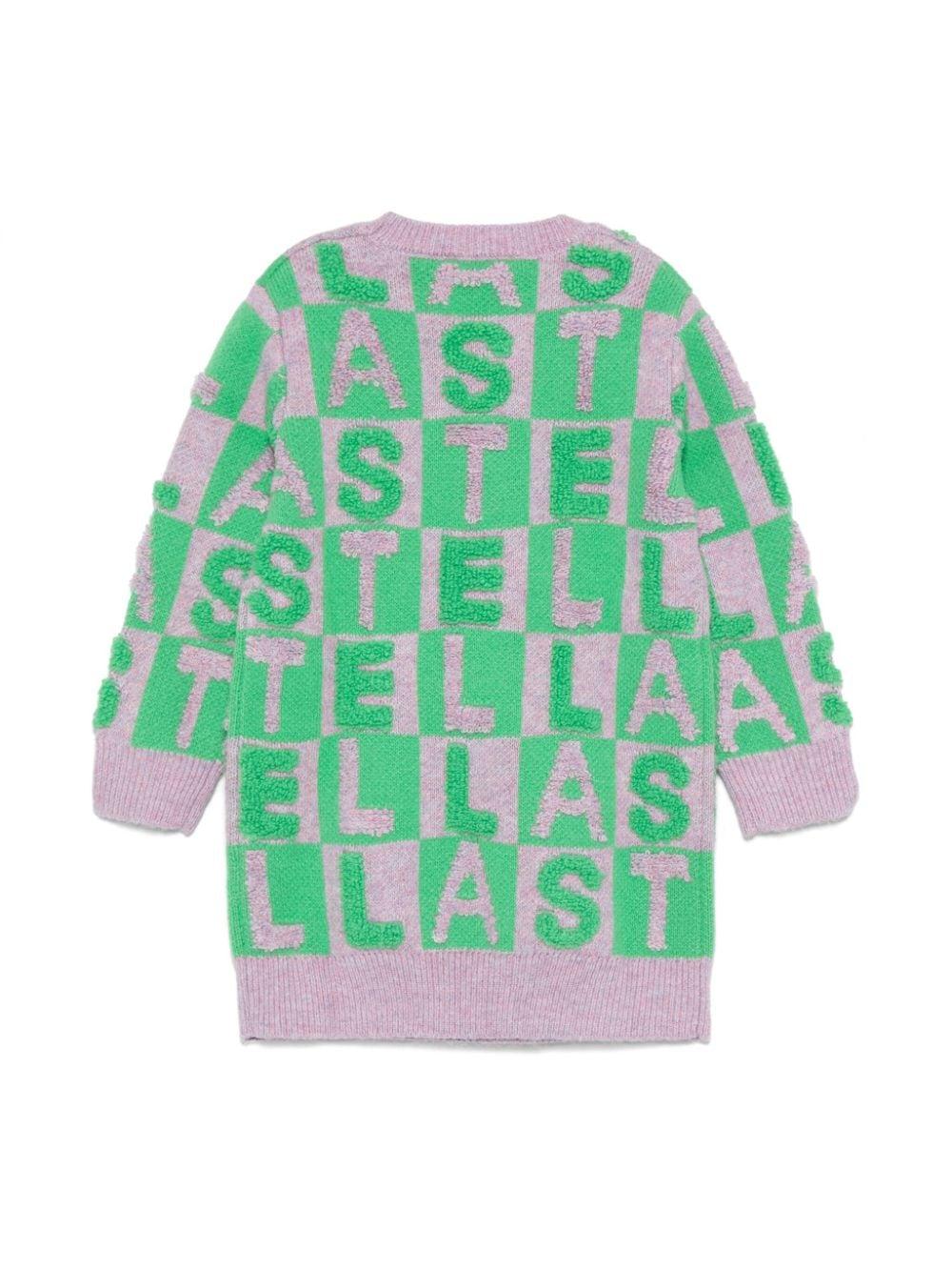 Abito per bambina Stella McCartney Kids grigio e verde con applicazione TV1E20 Z2293 999 STELLA McCARTNEY KIDS 
