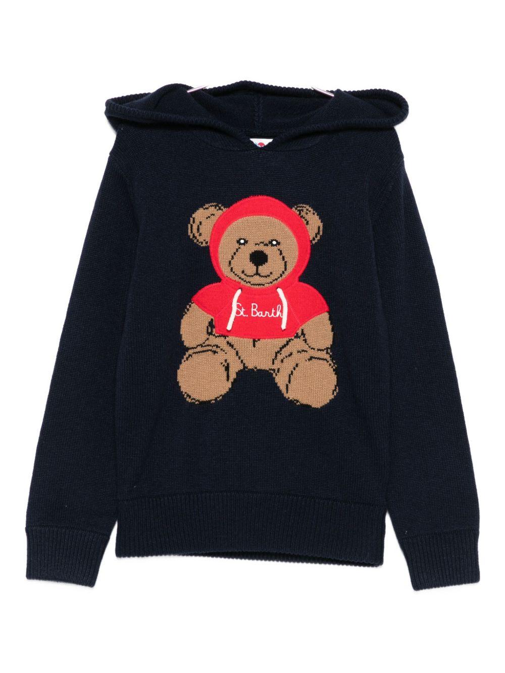 Felpa per bambino MC2 Saint Barth Kids x Trudi nera con ricamo Orsetto WOO0002 00076I MC2 ST. BARTH KIDS 
