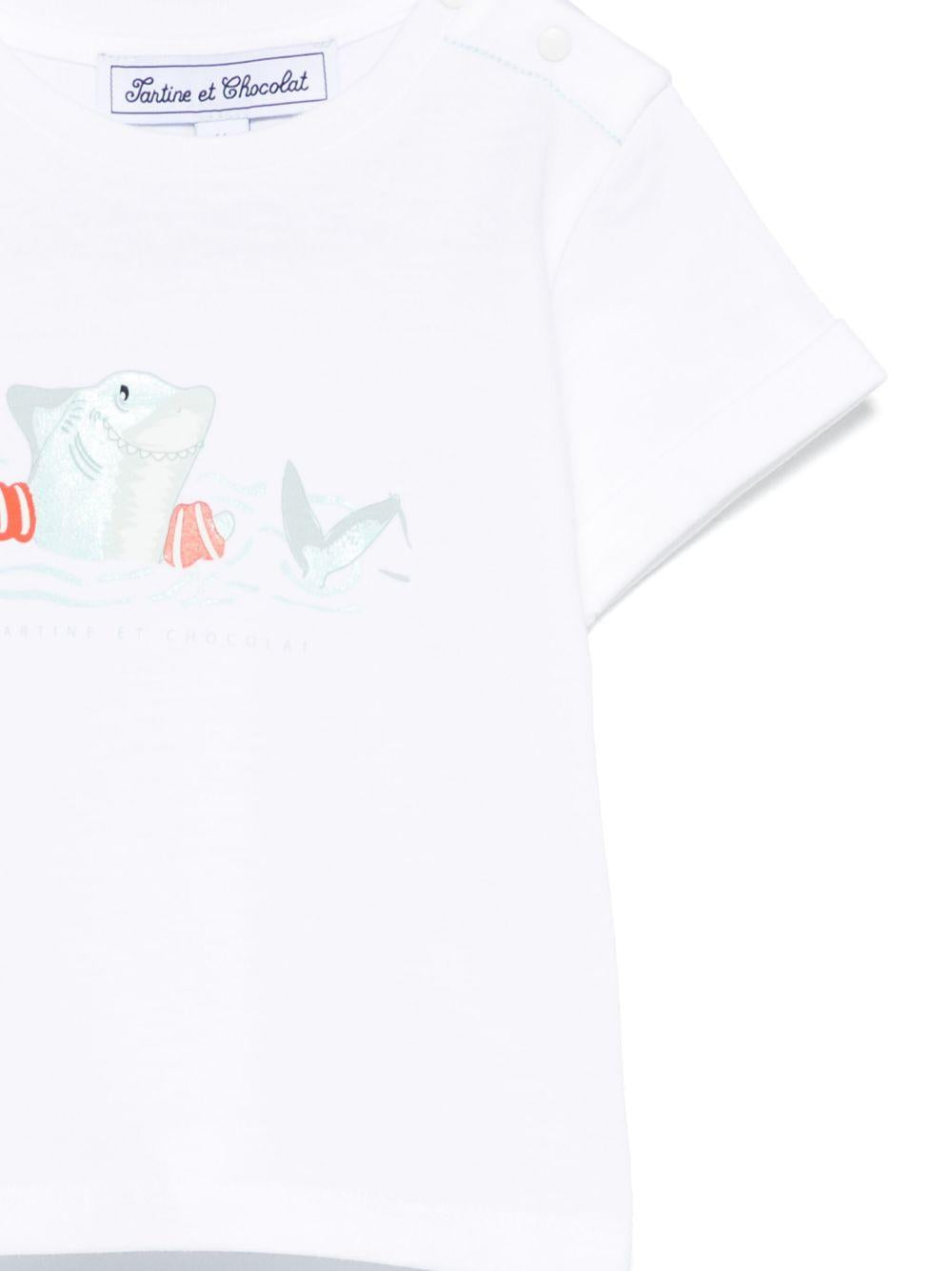 T-shirt per neonato Tartine Et Chocolat bianco con stampa CA10041 51 TArtine & Chocolat 
