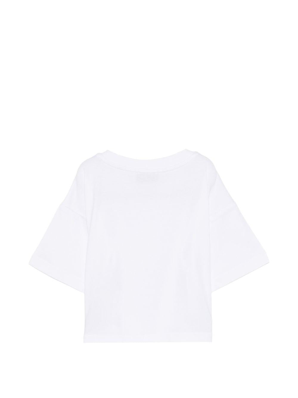 T-shirt per bambina Moschino Kids bianca con stampa Teddy Bear HDM075LAA02 10101 MOSCHINO KIDS 