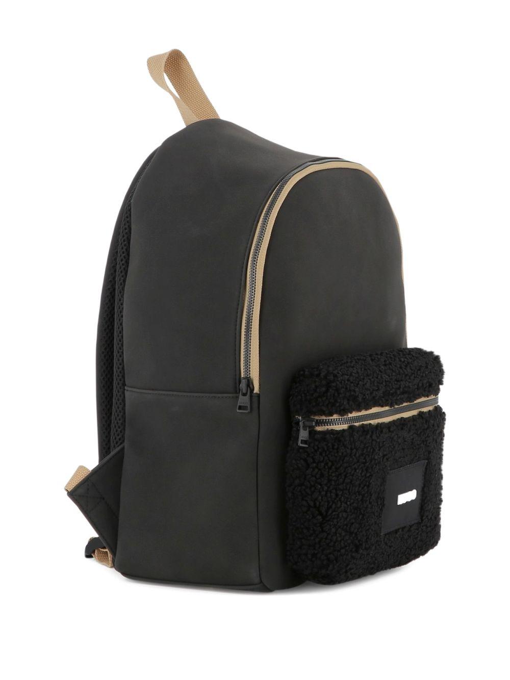 Zaino Rucksack per bambino Hugo Kids nero con applicazione frontale con logo G00559 09B Hugo 