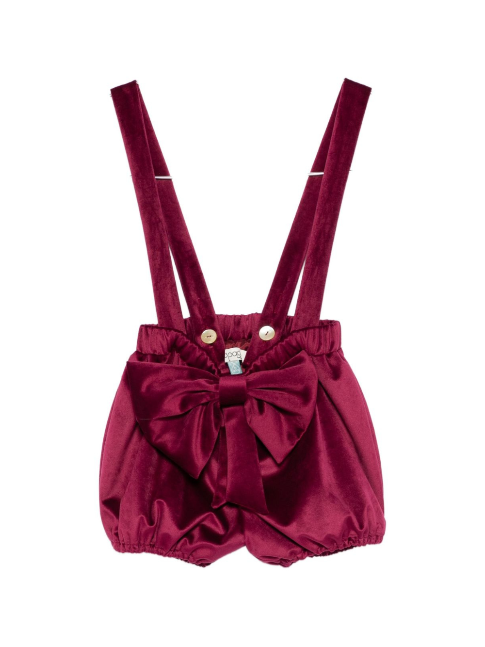 Shorts per bambina A'lapage rossi con bretelle e fiocco AL32B BORDEAUX A'LAPAGE 