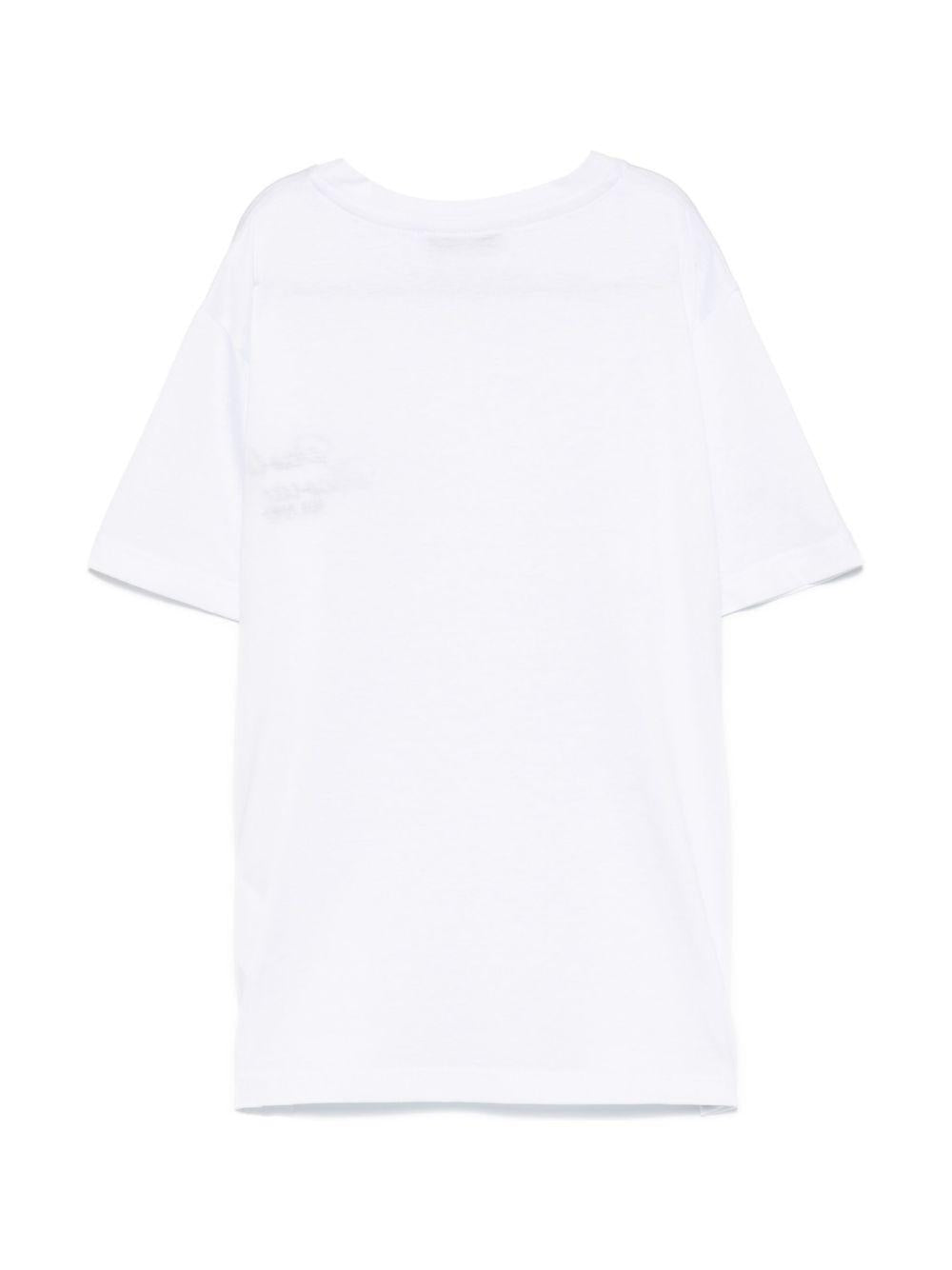 T-shirt per bambino Paolo Pecora Kids bianco con logo ricamato a contrasto PP4048 BIA-B PAOLO PECORA KIDS 
