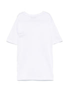 T-shirt per bambino Paolo Pecora Kids bianco con logo ricamato a contrasto PP4048 BIA-B PAOLO PECORA KIDS 