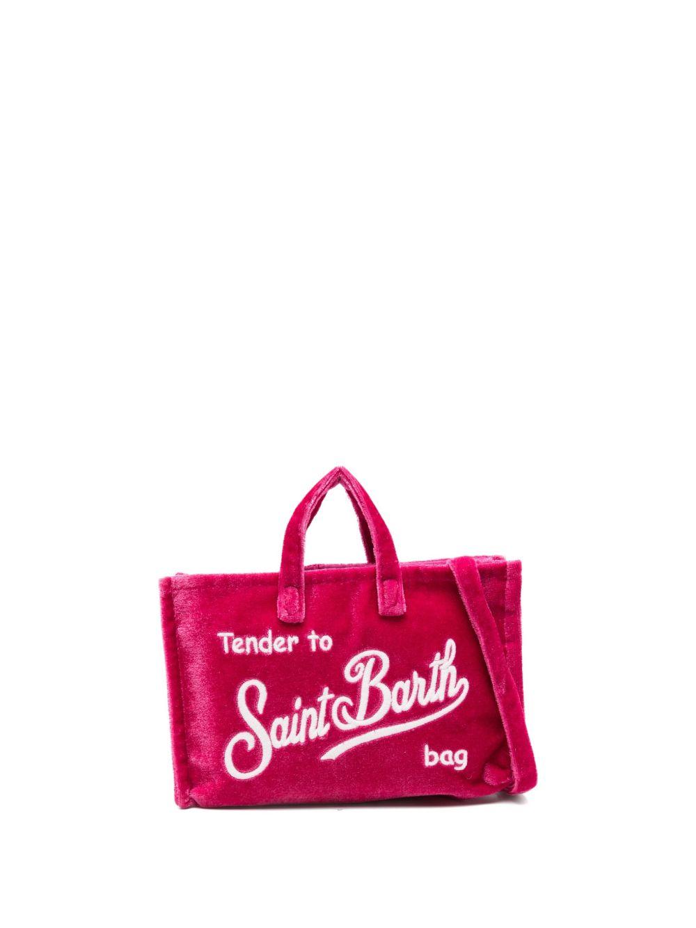 Phone Bag per bambina MC2 Saint Barth Kids fucsia con logo a contrasto ricamato PHONE008 01649I MC2 ST. BARTH KIDS 