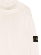 Maglione per bambino Stone Island Junior bianco con collo alto K2S165100018S01A2 V0099 STONE ISLAND JUNIOR 