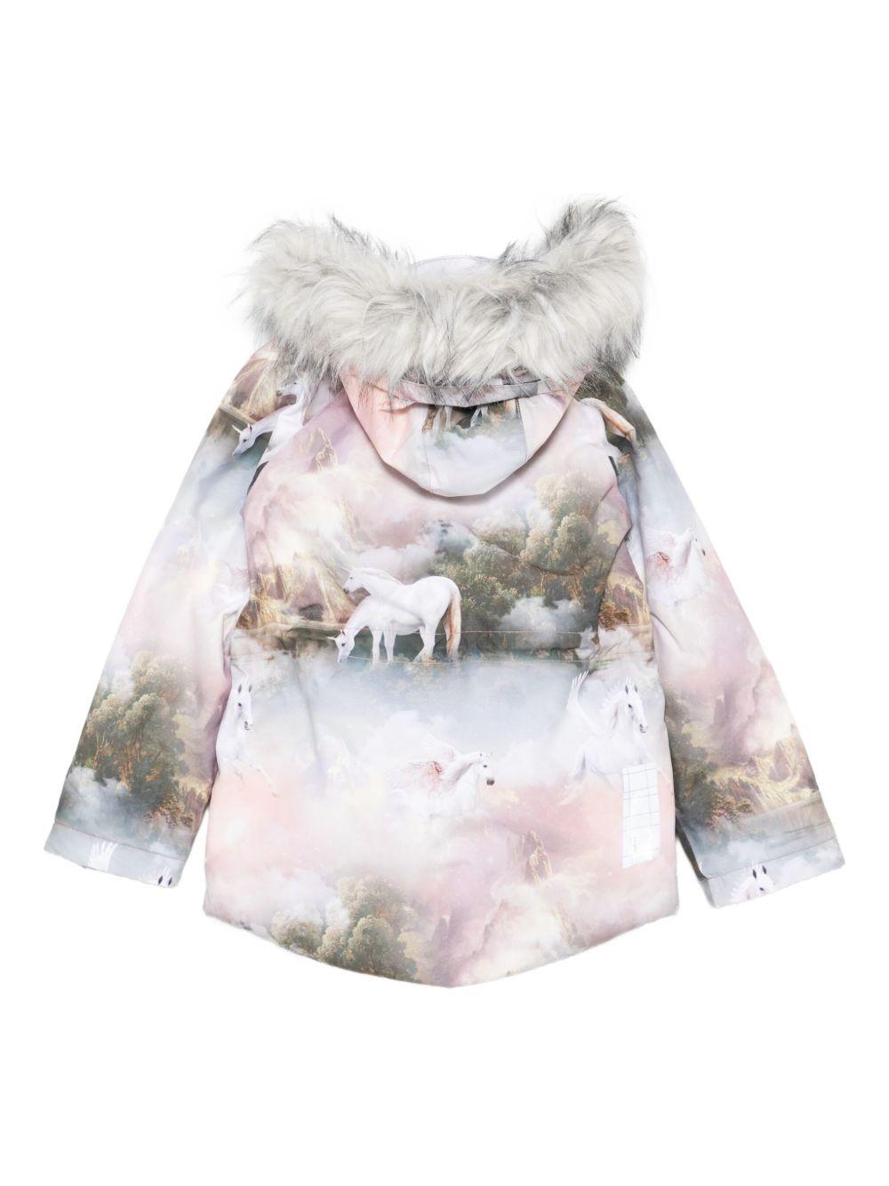 Giubbino per bambina Molo rosa con stampa unicorni 5W25M310 9364 MOLO 