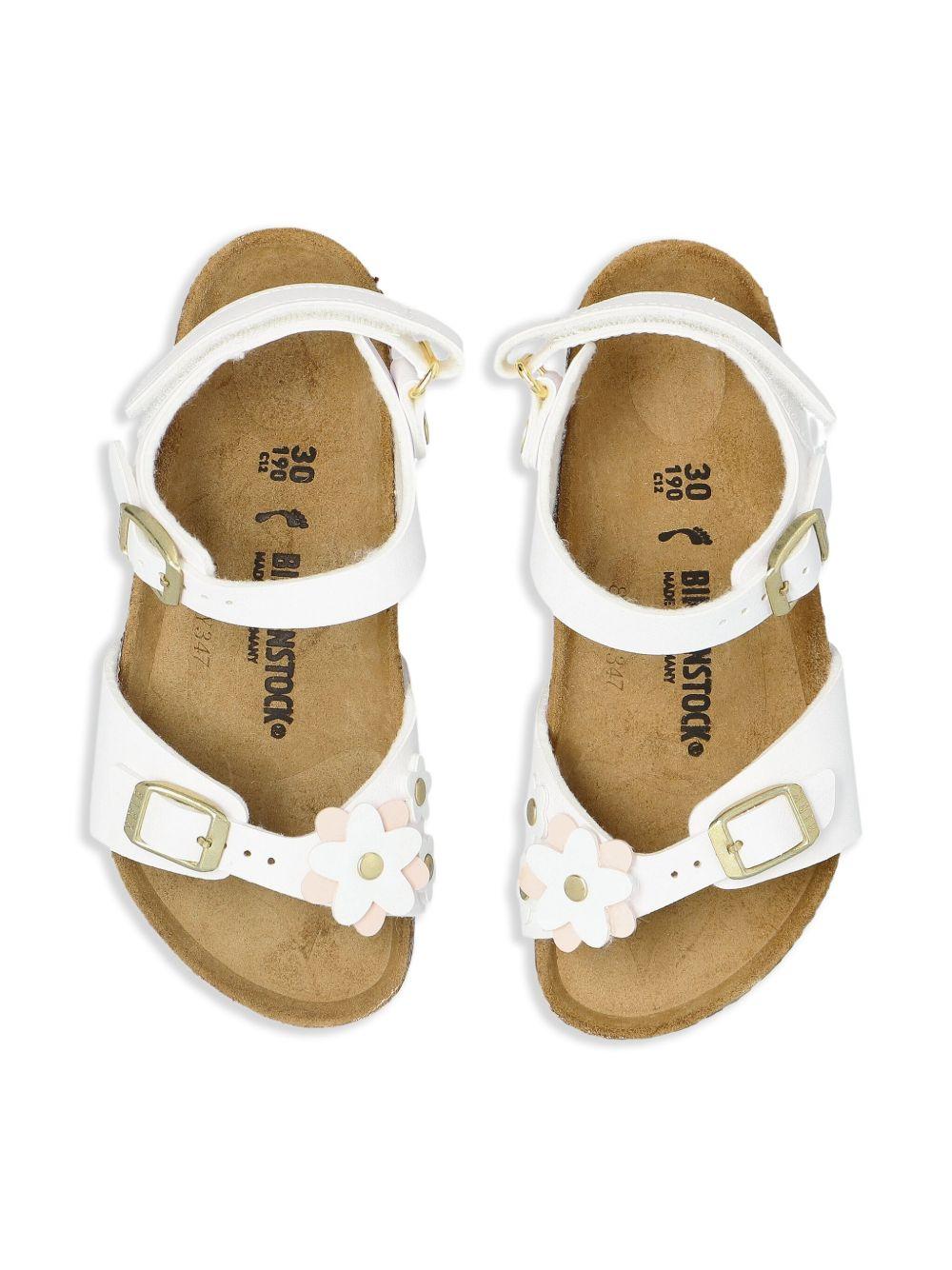 Sandali Rio per bambina Birkenstock Kids bianca con dettaglio applicazione fiore 1029561 WHITE BIRKENSTOCK 