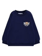 Felpa per neonati Moschino Kids blu con logo Teddy Bear MUF063LCA40 40016 MOSCHINO KIDS 