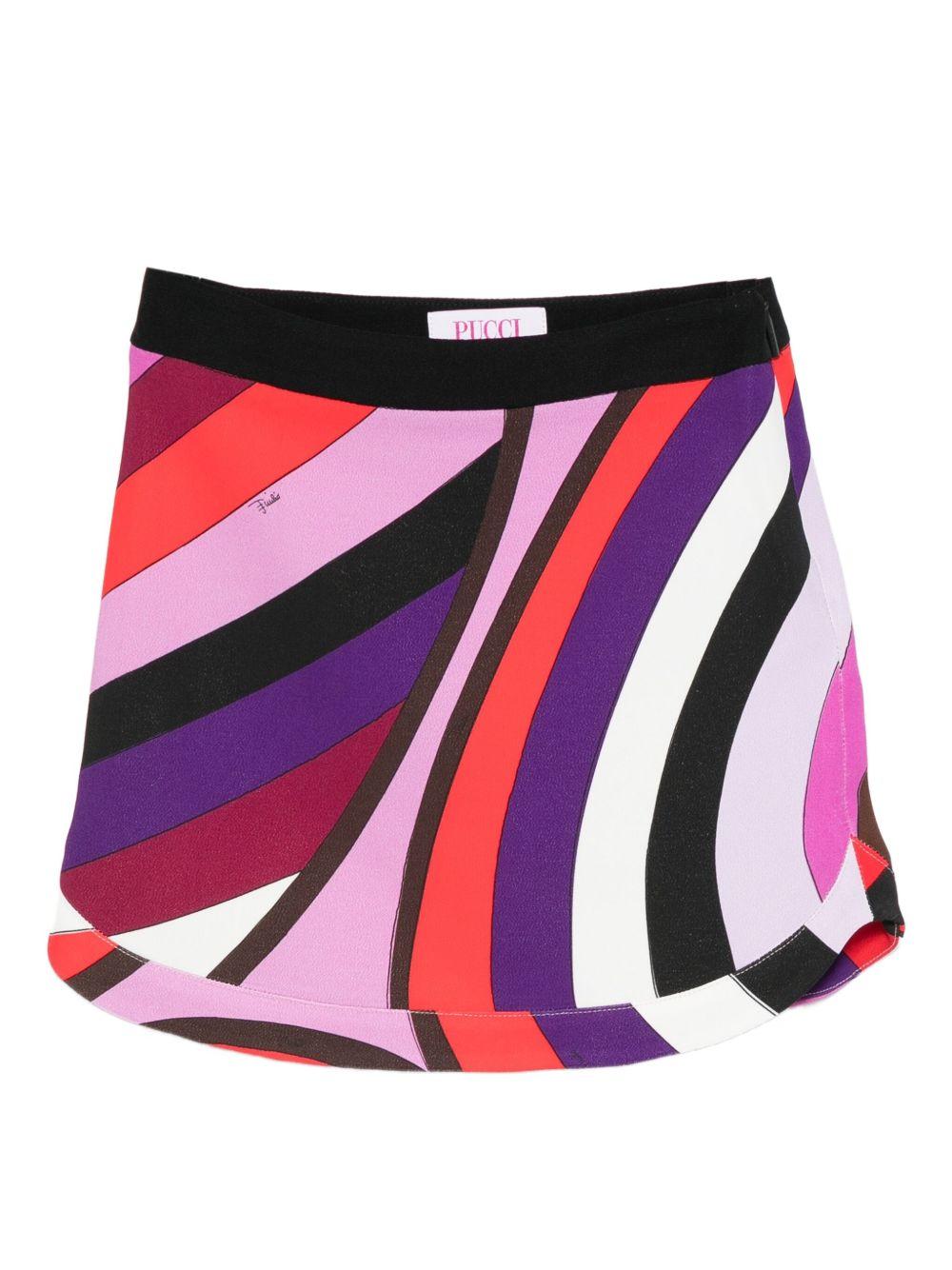 Gonna per bambina Emilio Pucci Junior rosa con stampa iridescente PX7A61 K0227 513RO EMILIO PUCCI JUNIOR 