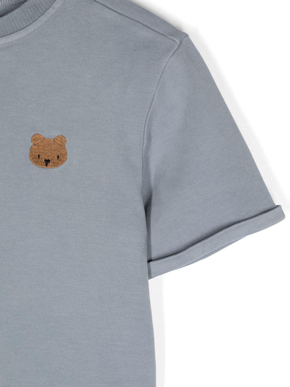 T-shirt per neonata Donsje Jarne grigio con ricamo sul petto 4081801 00070 DONSJE 