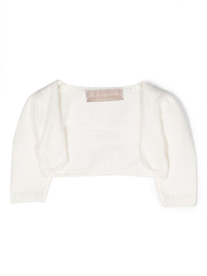 La Stupenderia white crop cardigan for newborns