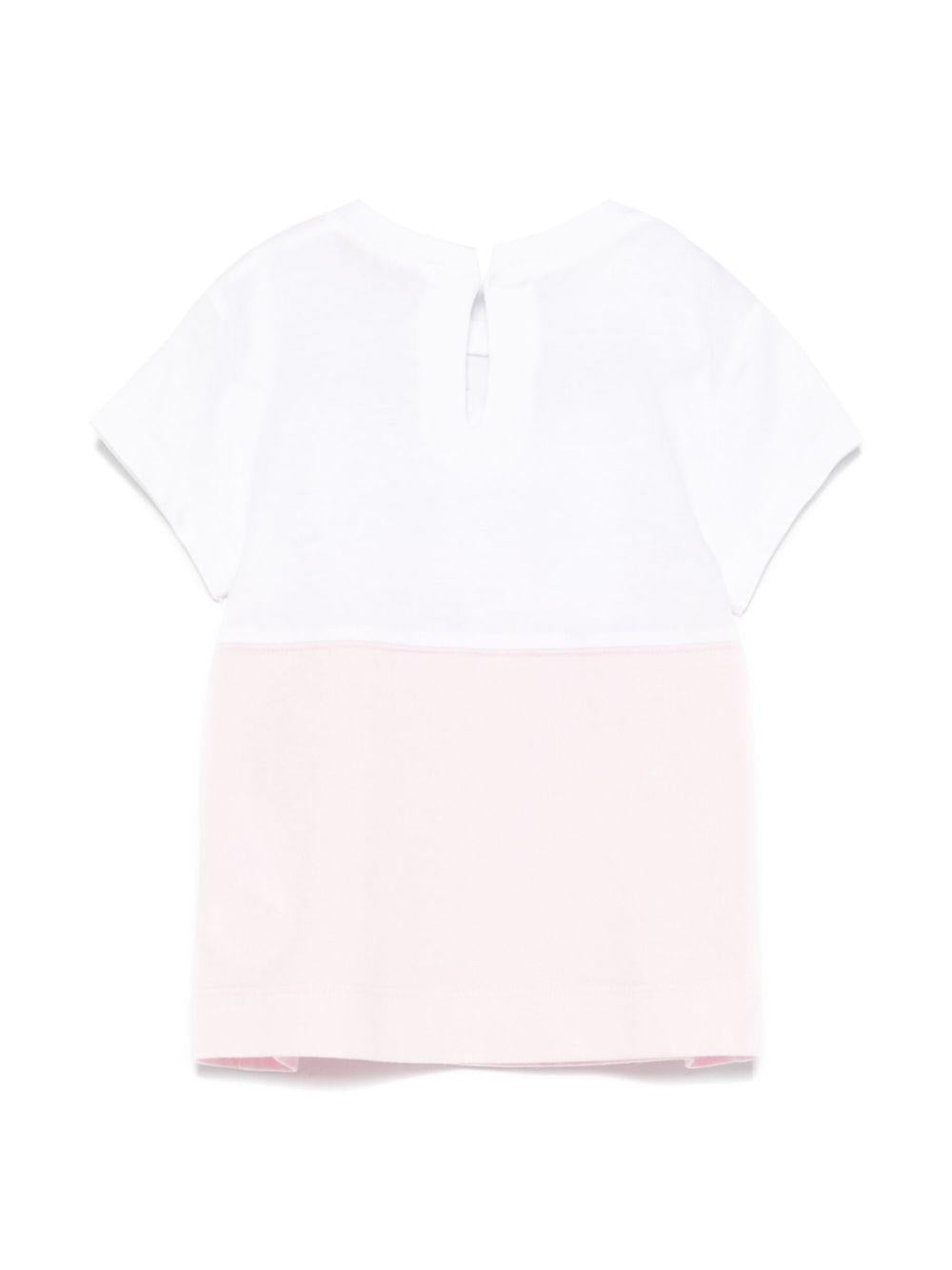 T-shirt per neonata Monnalisa bianco e rosa con strass 39E600 5002 9990 MONNALISA 