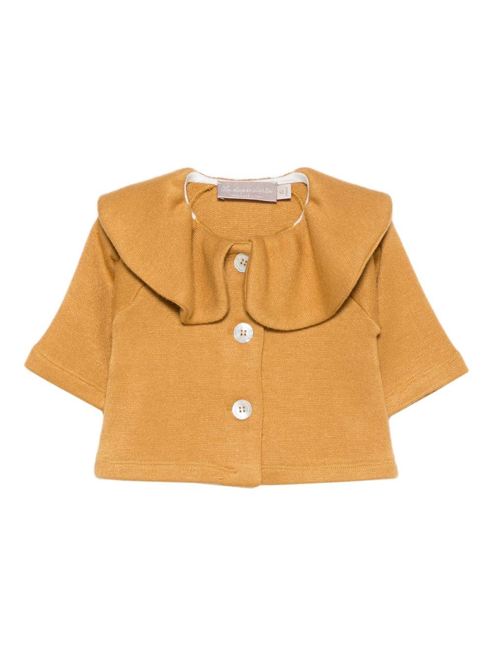 Cardigan per neonata La Stupenderia giallo con colletto arricciato 1TCGC22 M18 LA STUPENDERIA 