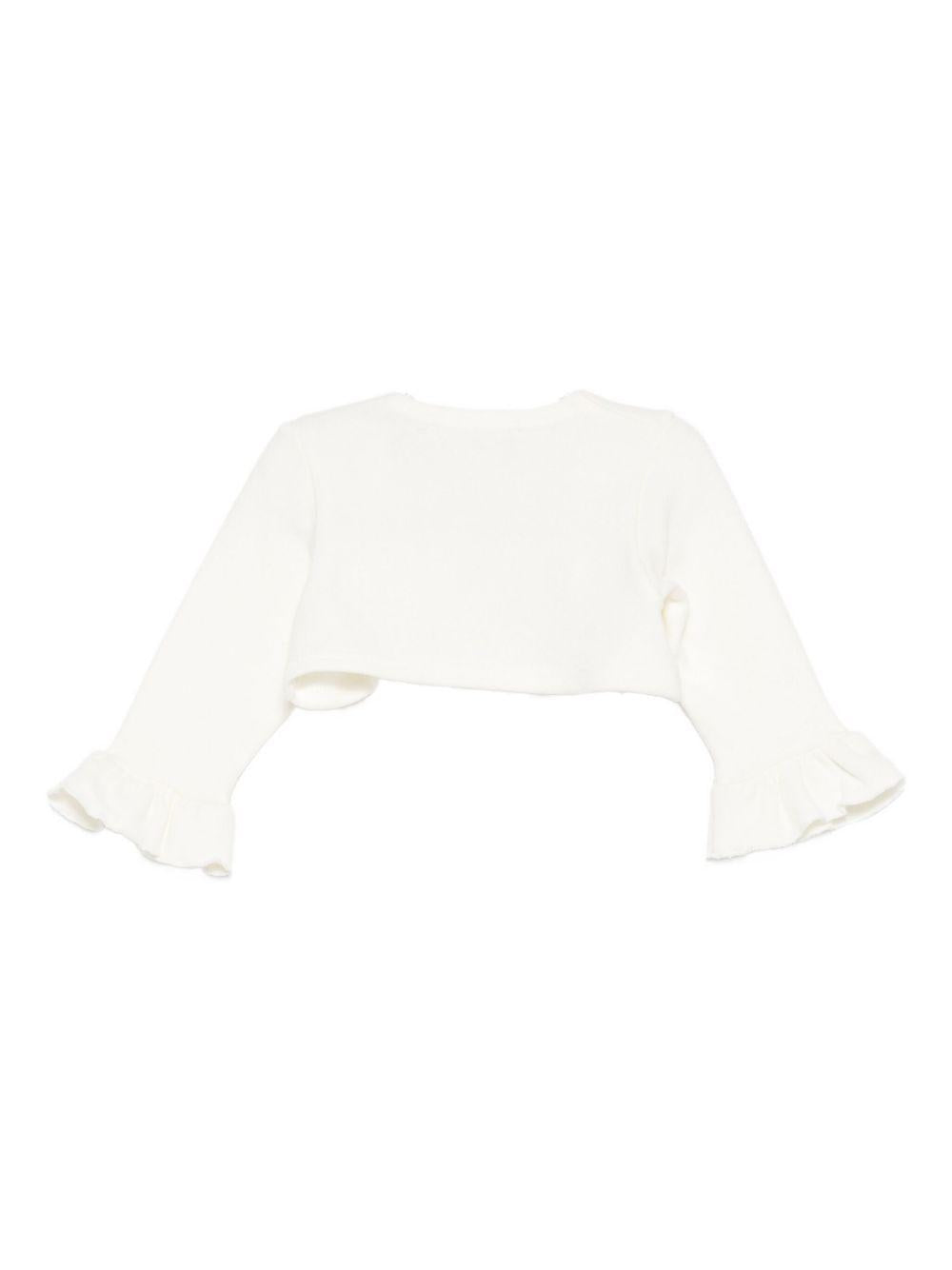 Cardigan per neonata La Stupenderia bianco con dettagli arricciati 1TCGC24 M16 LA STUPENDERIA 