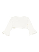 Cardigan per neonata La Stupenderia bianco con dettagli arricciati 1TCGC24 M16 LA STUPENDERIA 
