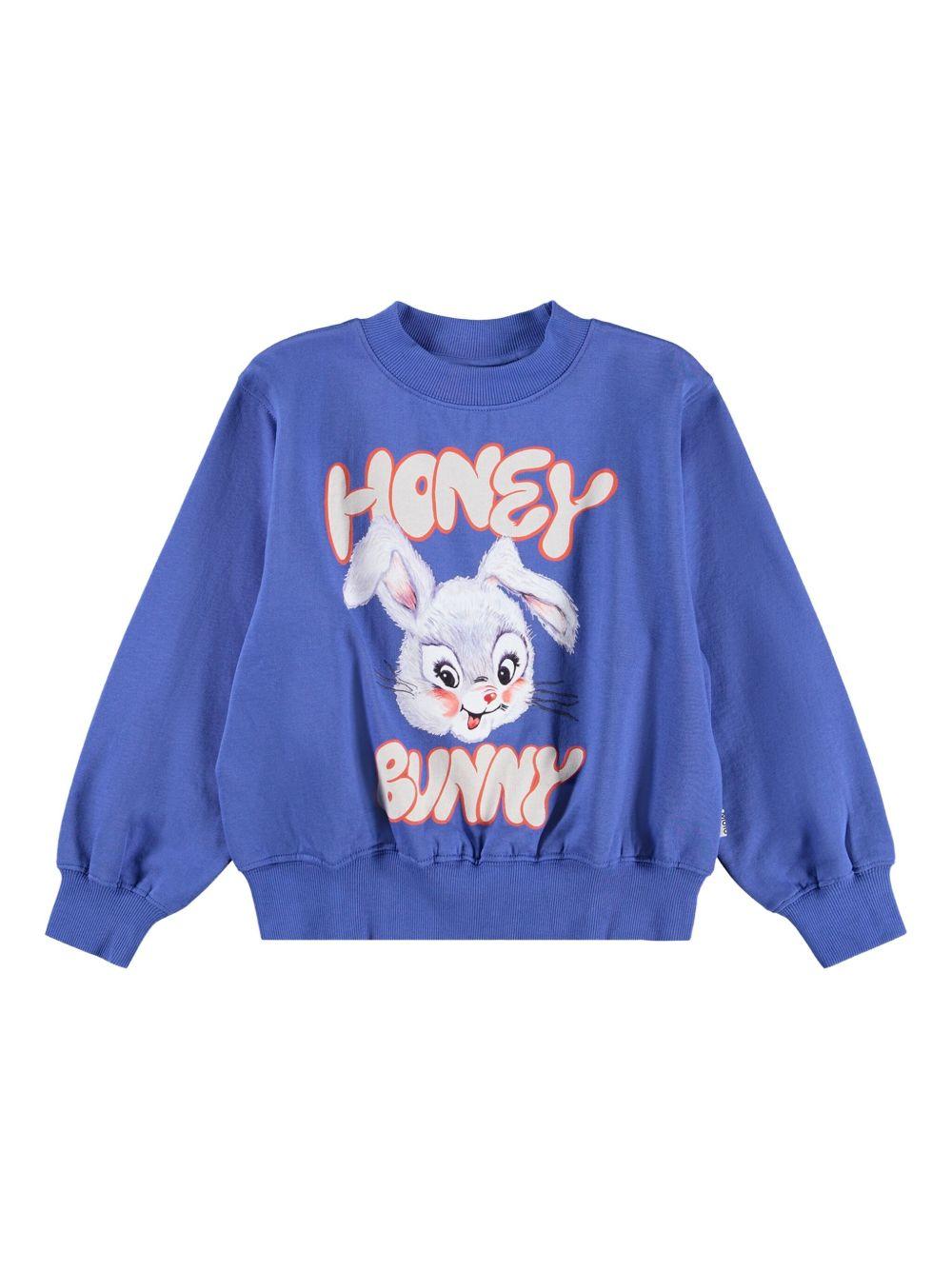 Felpa per bambina Molo blu con stampa Rabbit 2W25J215 5508 MOLO 