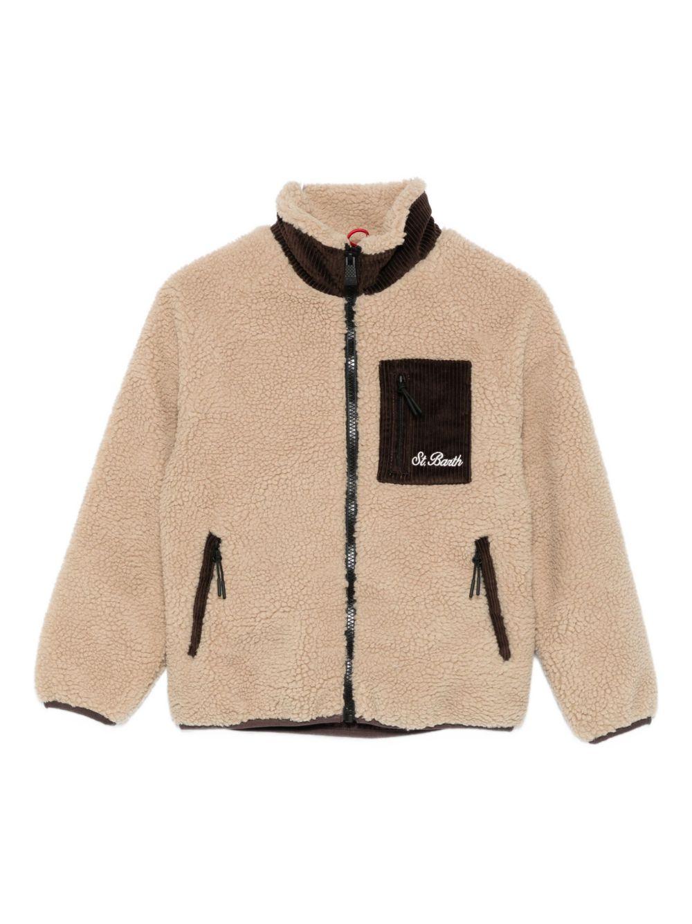 Giubbino per bambino MC2 Saint Barth Kids beige con esterno in shearling KEY0005 00015I MC2 ST. BARTH KIDS 
