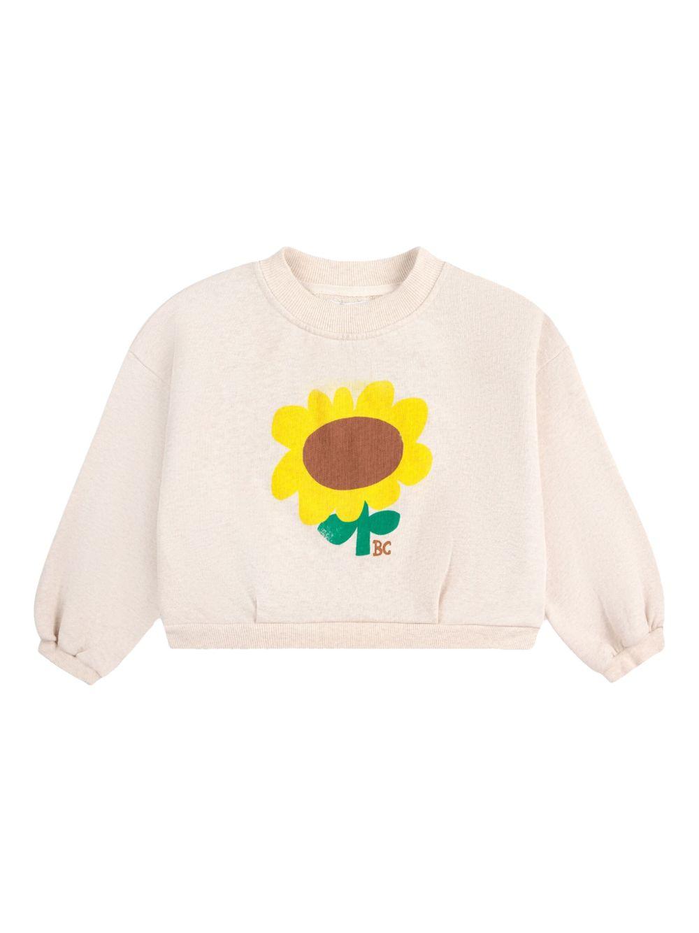 Felpa per bambina Bobo Choses beige con motivo girasole B125AC041 199 BOBO CHOSES 