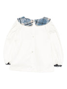 Camicia per bambina A'lapage bianca con colletto a motivo scozzese AL22 OFF WHITE A'LAPAGE 