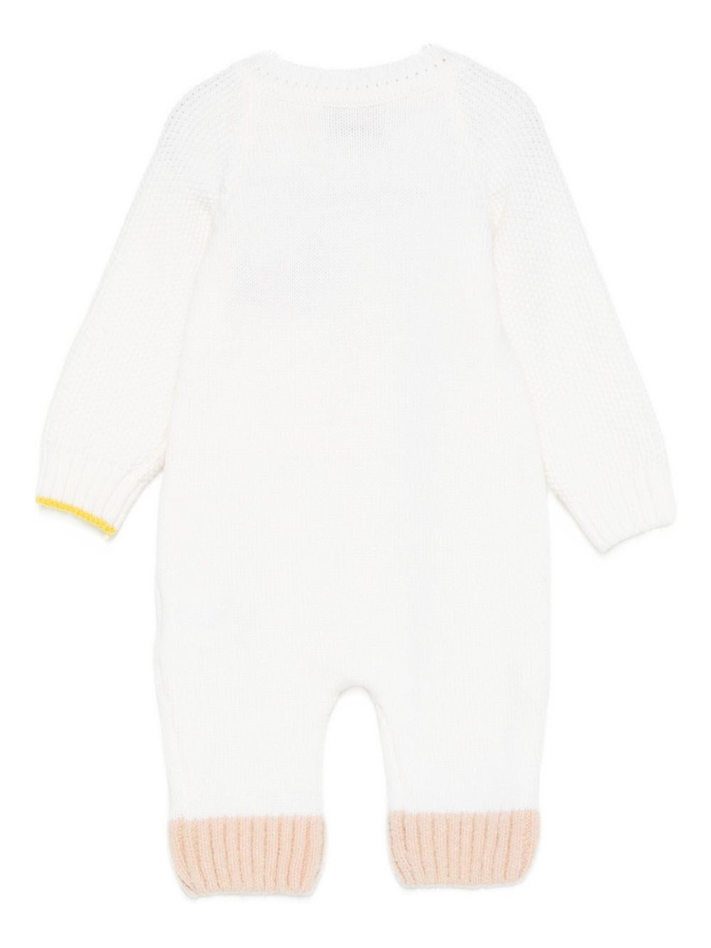 Tutina per neonata Gensami Kids bianco con tasca sul petto TU-PEEKABOO-WE WHITE/BLUE GENSAMI 