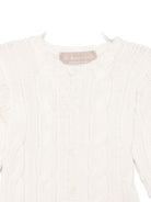 Cardigan per neonata La Stupenderia bianco con maglia a trecce 1WCCRR25 801 LA STUPENDERIA 