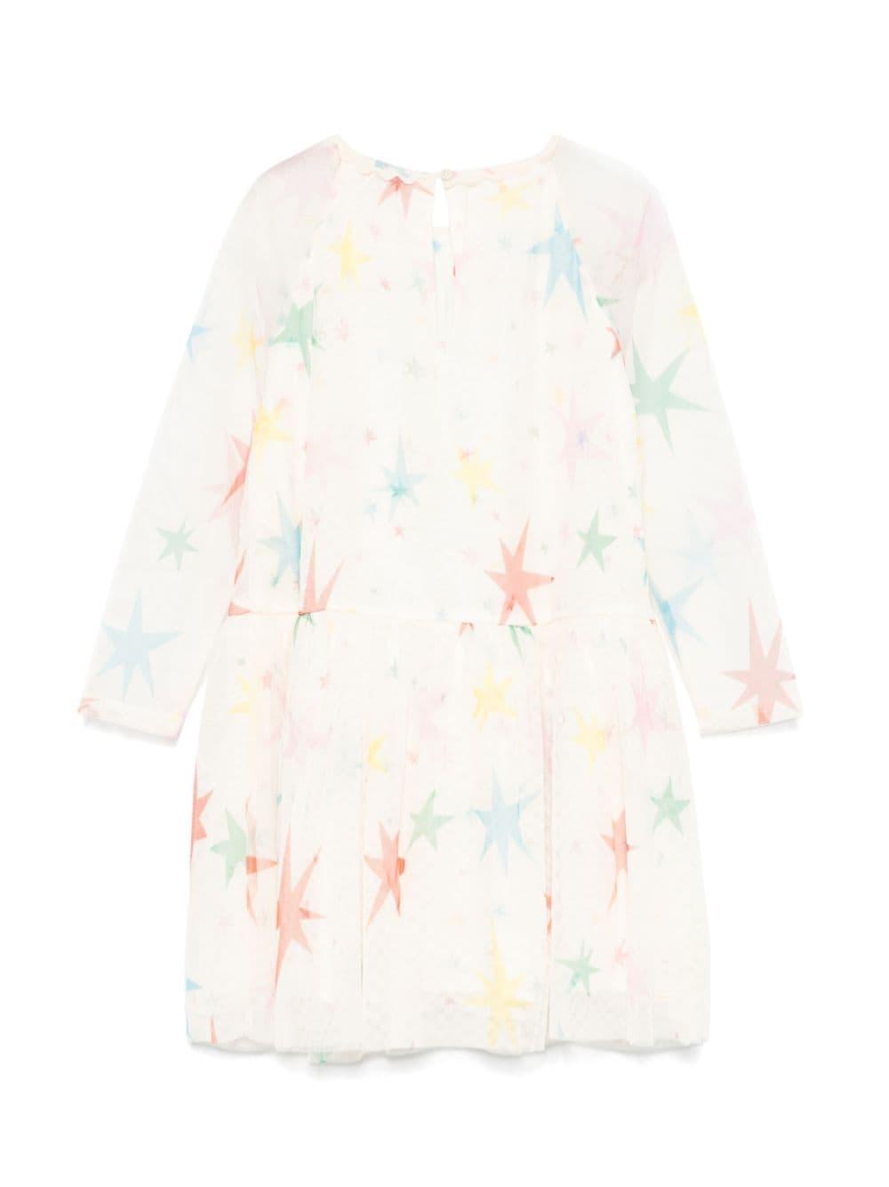 Abito per bambina Stella McCartney Kids bianco con stampa a stelle TV1C90 Z2089 186MC STELLA McCARTNEY KIDS 