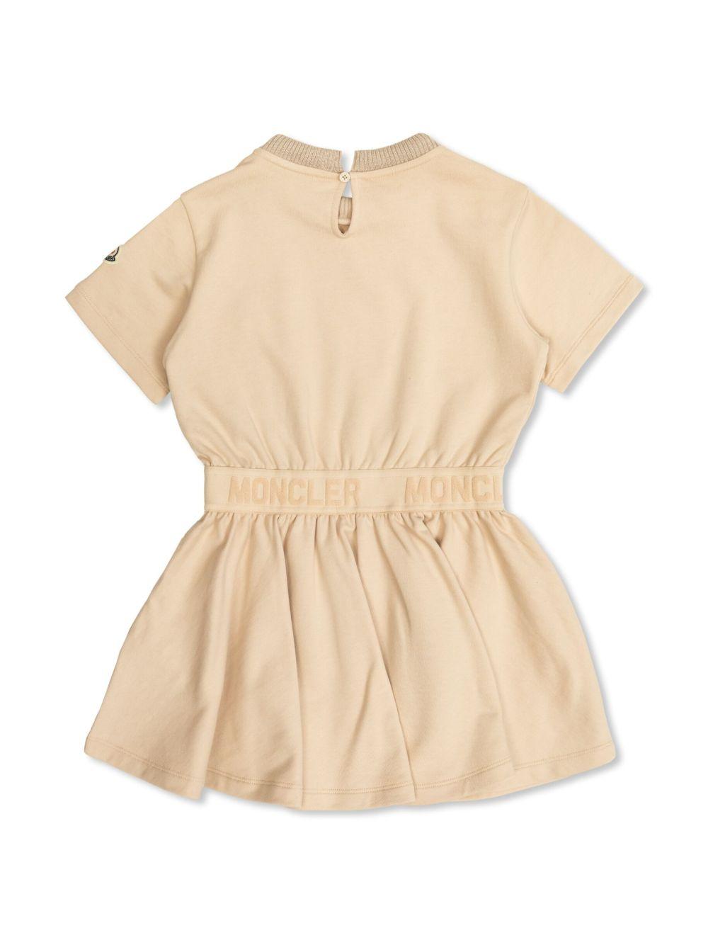 Abito modello felpa per bambina Moncler Enfant beige con logo K19548I0000589AKM 51N MONCLER ENFANT 