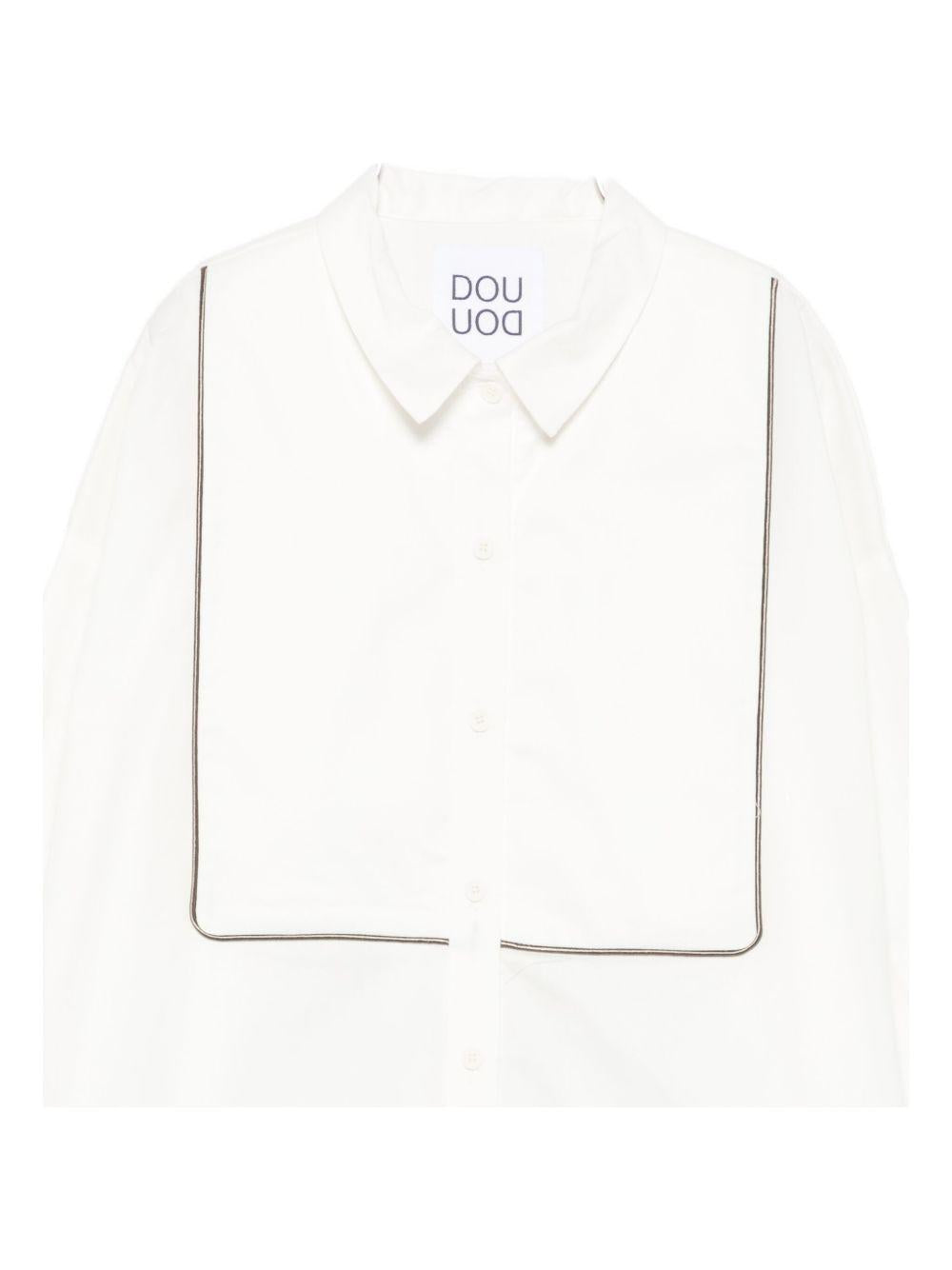 Camicia per bambina Douuod Kids bianca con bordino classico DX5A10 P0522 101 DOUUOD 