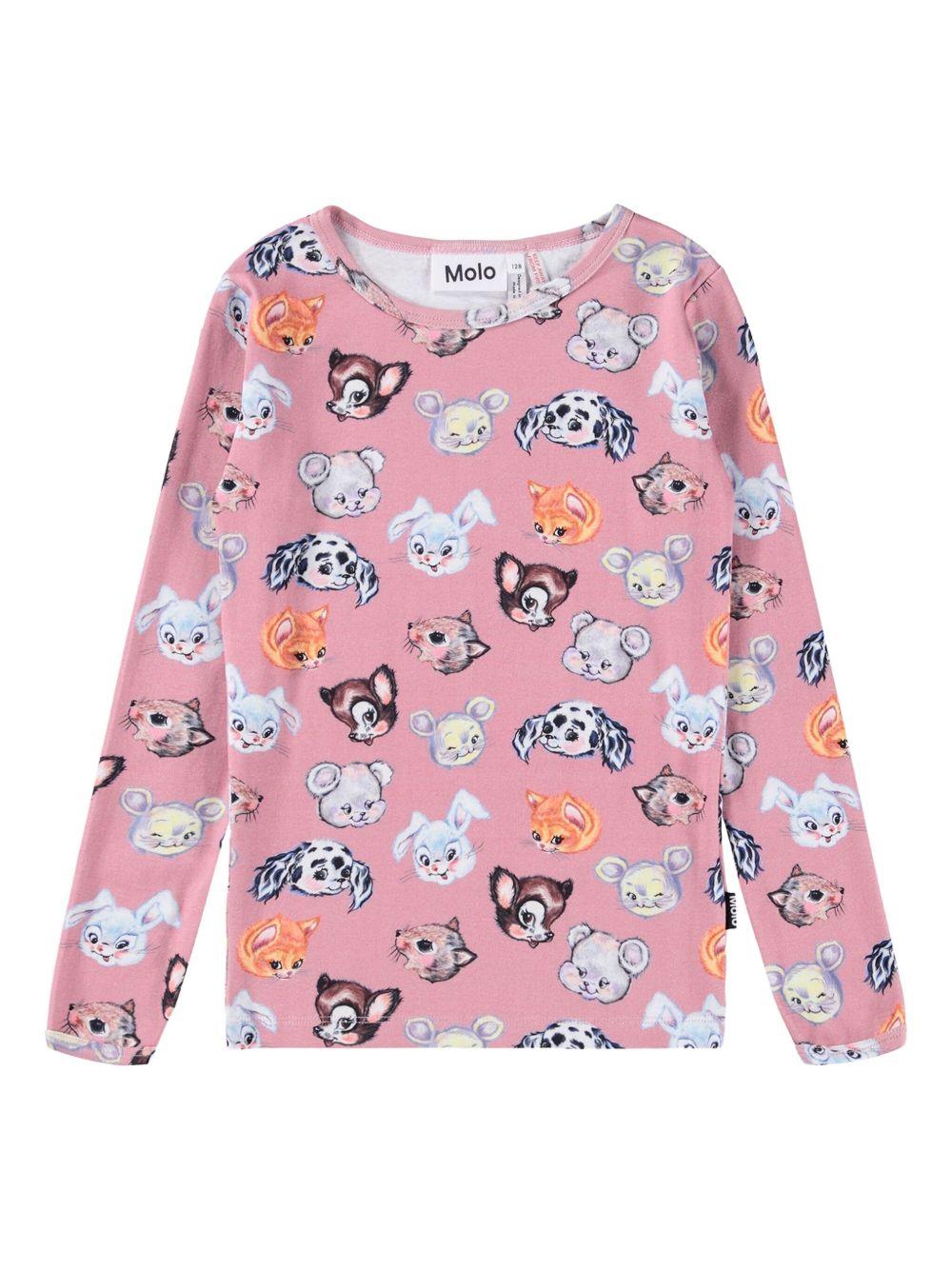 Pigiama per bambina Molo Lue rosa con stampa grafica 6W25R501 9467 MOLO 
