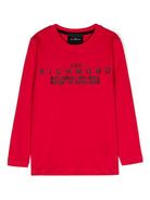 T-shirt con applicazione per bambino John Richmond Junior rosso con girocollo RBA24043TS RED JOHN RICHMOND JUNIOR 
