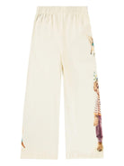 Pantaloni per bambina Molo Aurita bianco con stampa grafica all-over 2W25I205 9733 MOLO 