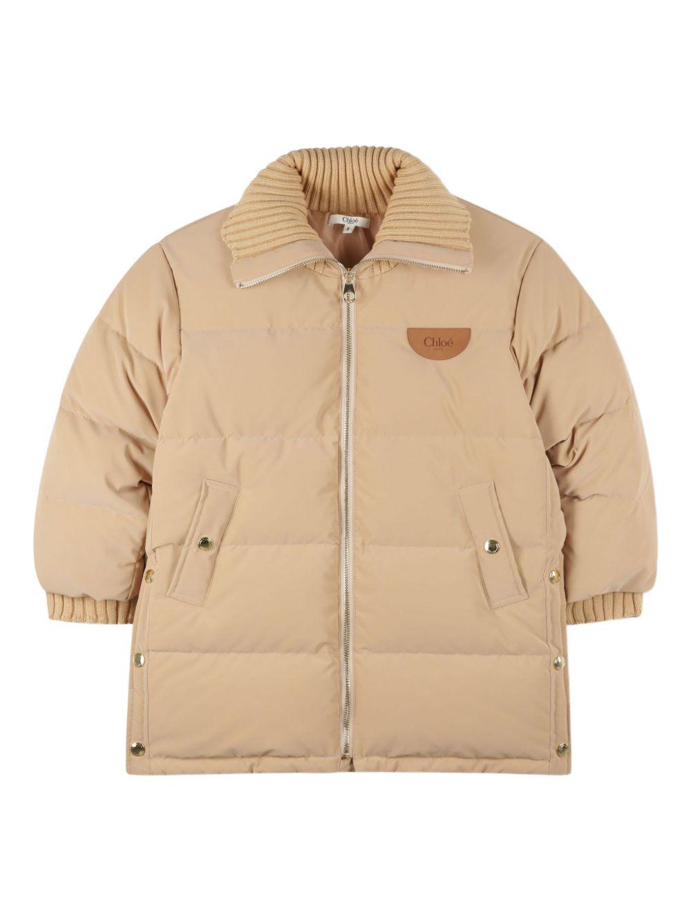 Giubbino per bambina Chloé Kids beige con applicazione con logo C20663 231 CHLOE' KIDS 
