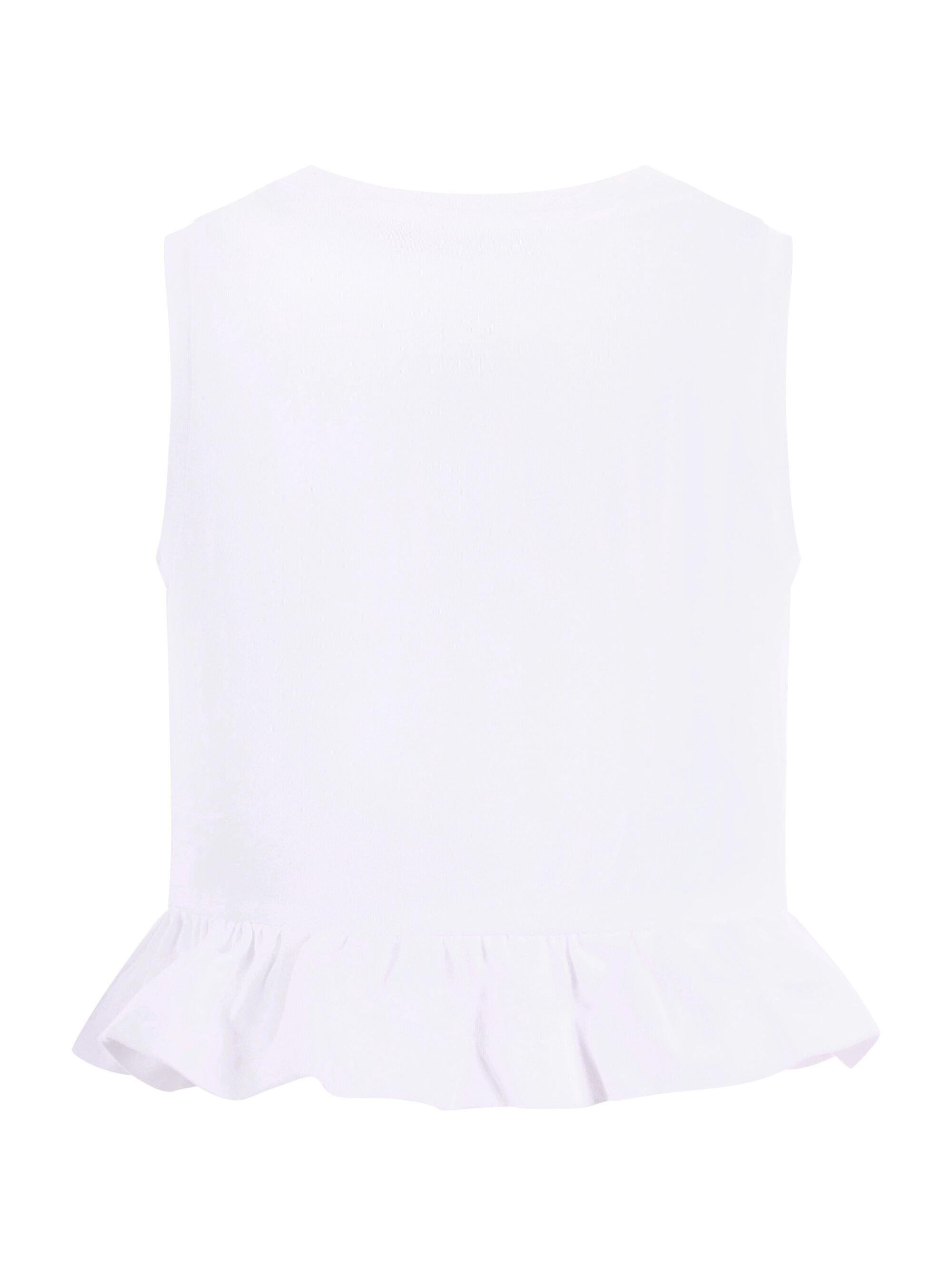 T-shirt per bambina Balmain Kids bianca con dettaglio ruches BY8B42 Z3672 100OR BALMAIN KIDS 