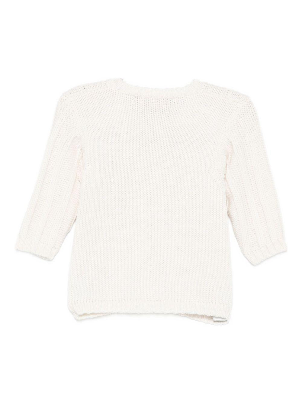 Cardigan per neonata La Stupenderia bianco con maglia a trecce 1WCCRR25 801 LA STUPENDERIA 