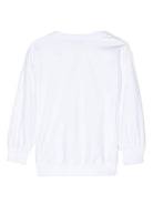 Felpa per bambina Moschino Kids bianco con stampa logo sul davanti HDF064LCA61 10101 MOSCHINO KIDS 