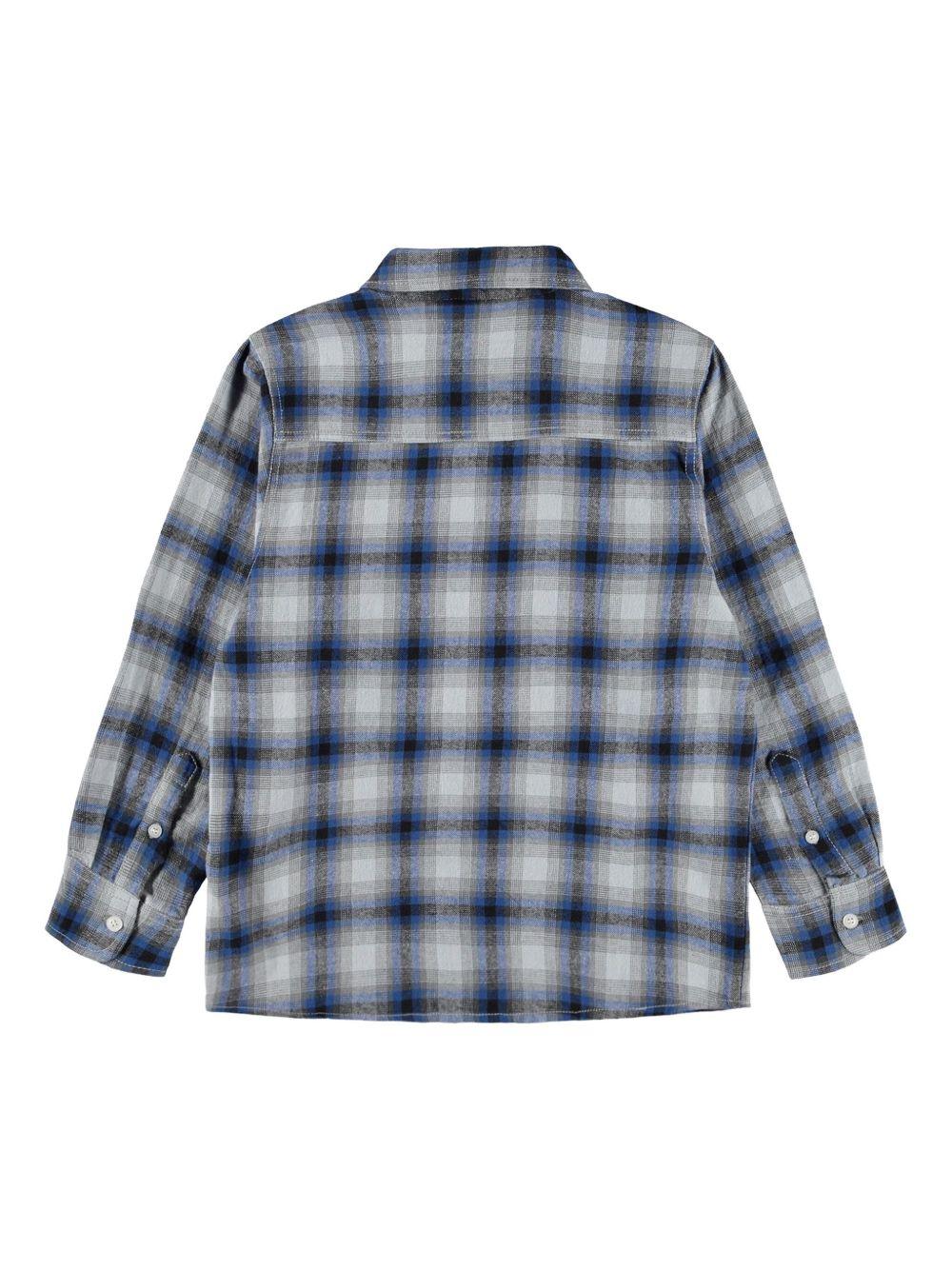 Camicia per bambino Molo blu con motivo a quadri 1W25C202 5545 MOLO 