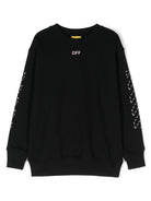 Felpa Arrow per bambina Off-White Kids nero con maniche lunghe OGBA001F24FLE001 103C OFF WHITE KIDS 