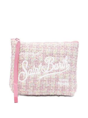 Pochette Aline per bambina MC2 Saint Barth Kids  rosa con logo ricamato