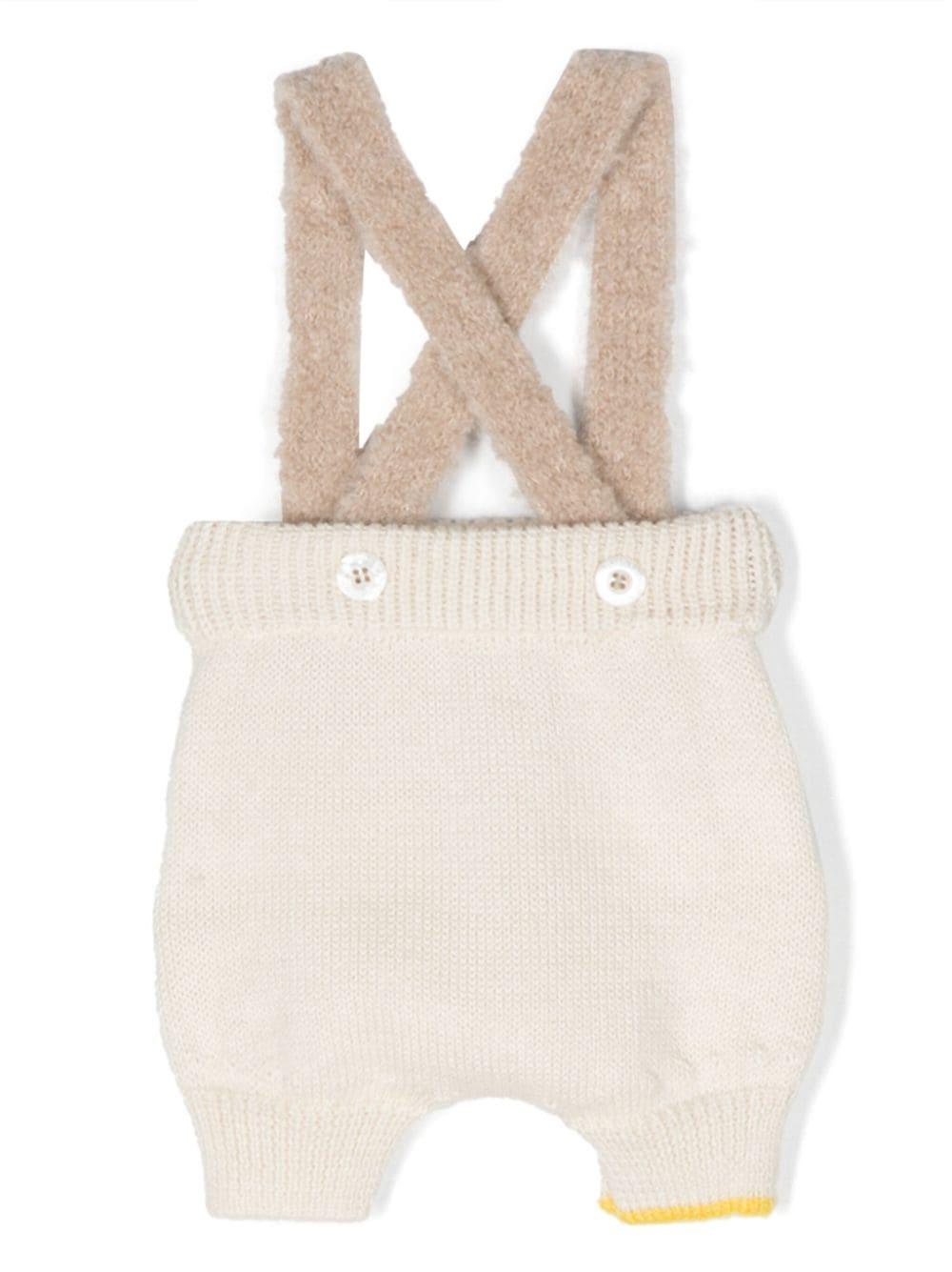 Salopette per neonati Gensami Kids bianco con intarsio PT02BALP BA GENSAMI 